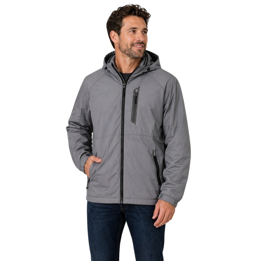 Champion 3 In 1 Systems Jacket Mens XL Gray Black Hooded Waterproof Coat EUC